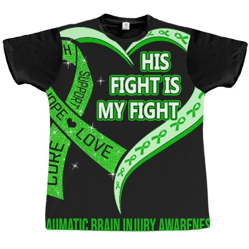 Limited Edition His Fight Is My Fight Ribbon Heart Graphic T-shirt | Artistshot