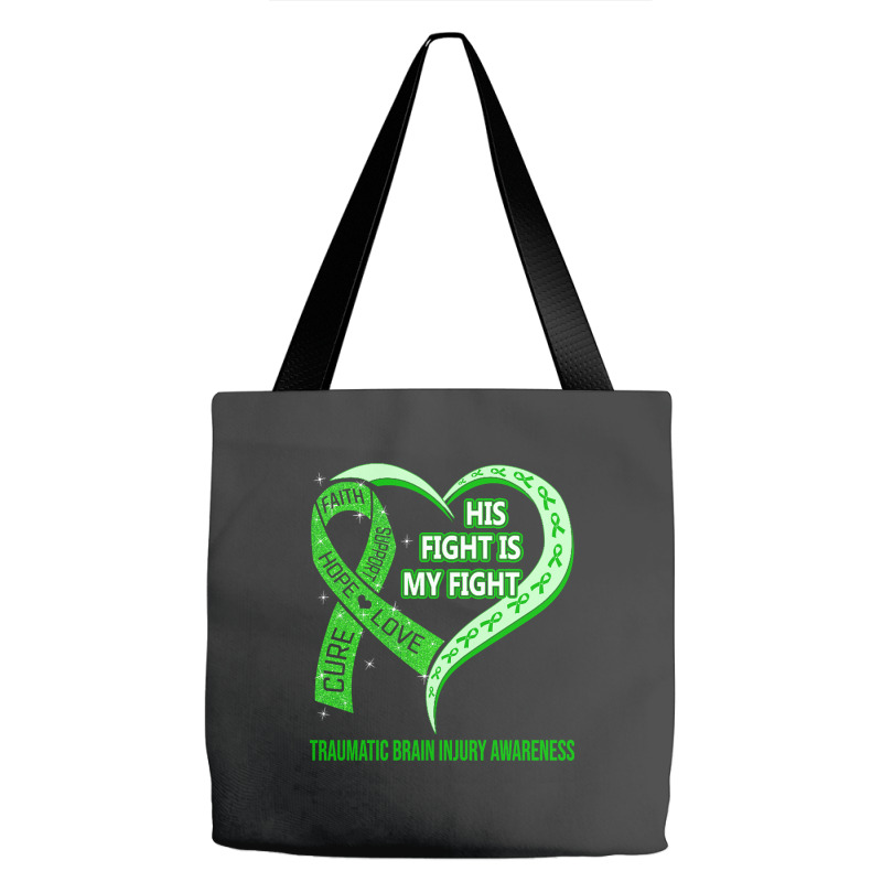 Limited Edition His Fight Is My Fight Ribbon Heart Tote Bags | Artistshot