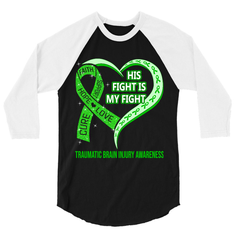 Limited Edition His Fight Is My Fight Ribbon Heart 3/4 Sleeve Shirt | Artistshot