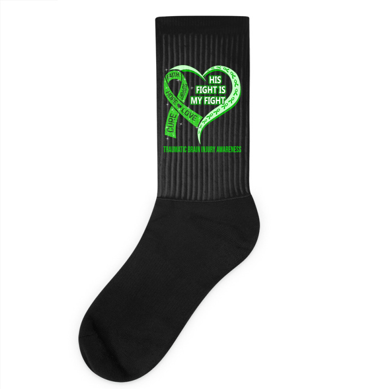 Limited Edition His Fight Is My Fight Ribbon Heart Socks | Artistshot