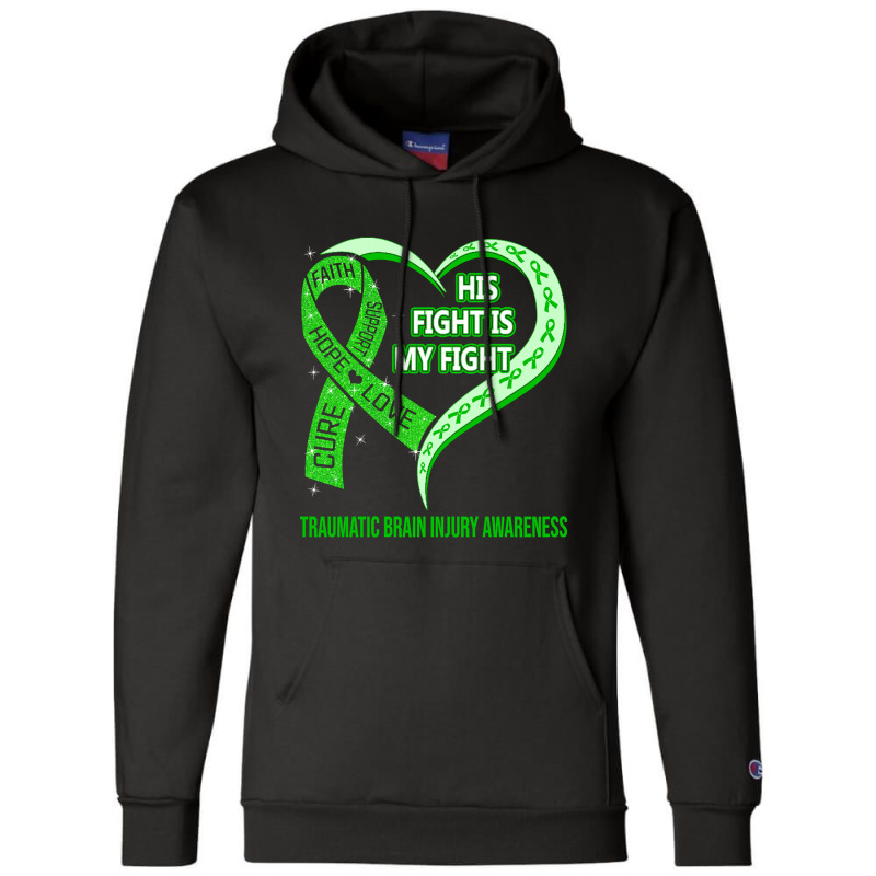 Limited Edition His Fight Is My Fight Ribbon Heart Champion Hoodie | Artistshot