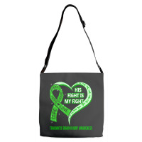 Limited Edition His Fight Is My Fight Ribbon Heart Adjustable Strap Totes | Artistshot