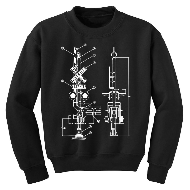 Vintage Railway Model10 Crossing Patent Drawing Mo Youth Sweatshirt | Artistshot