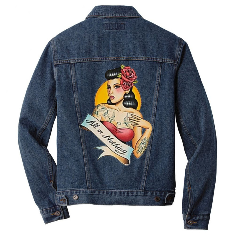 All Or Nothing Vintage Tattoo Men Denim Jacket by mosbahgurkov6 | Artistshot