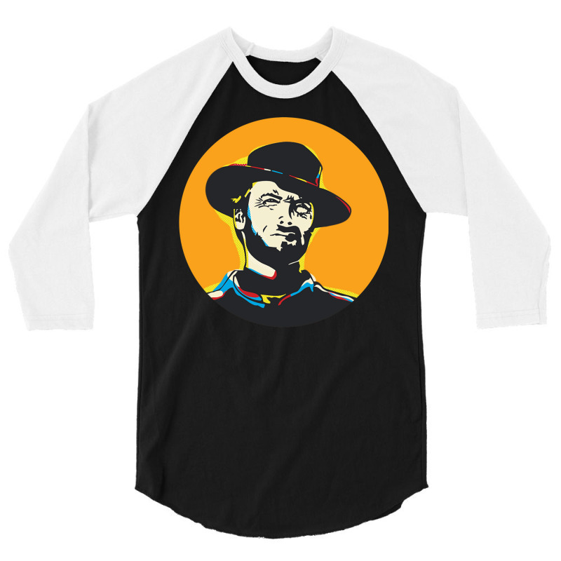 Clint Eastwood Pop Art Portrait 3/4 Sleeve Shirt | Artistshot