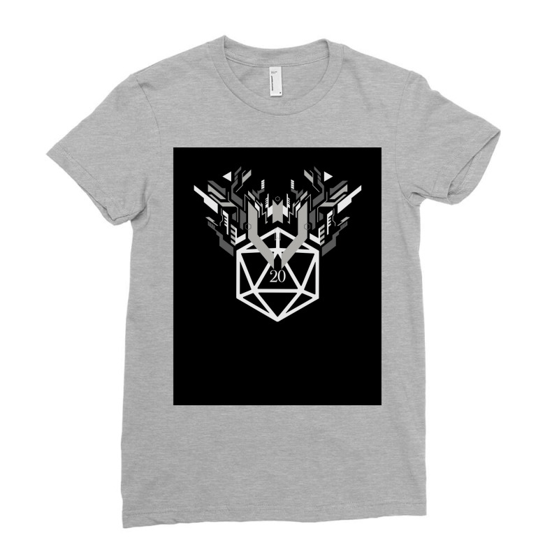 Futuristic D20 Polyhedral Dice Tabletop Rpg 1 Ladies Fitted T-shirt | Artistshot