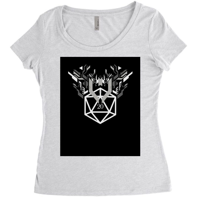 Futuristic D20 Polyhedral Dice Tabletop Rpg 1 Women's Triblend Scoop T-shirt | Artistshot