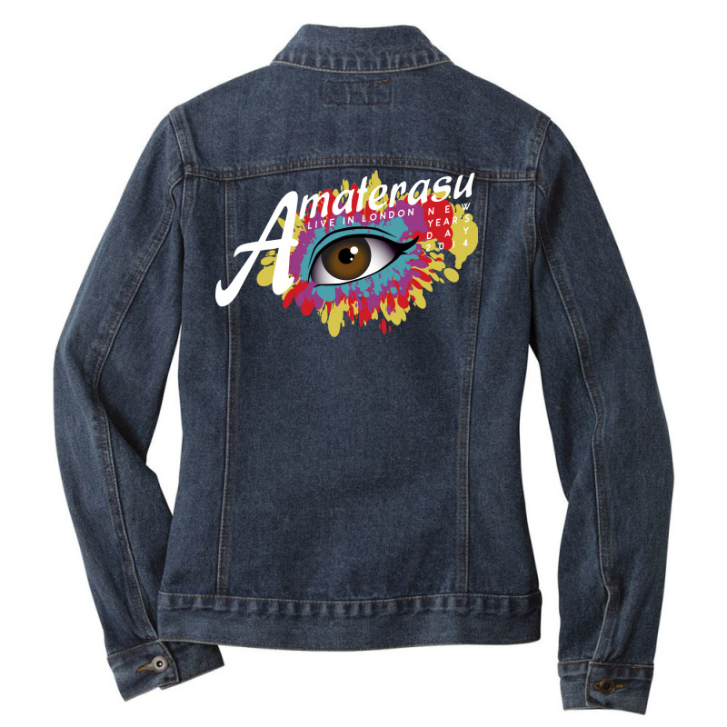 Amaterasu (white Text) Ladies Denim Jacket | Artistshot