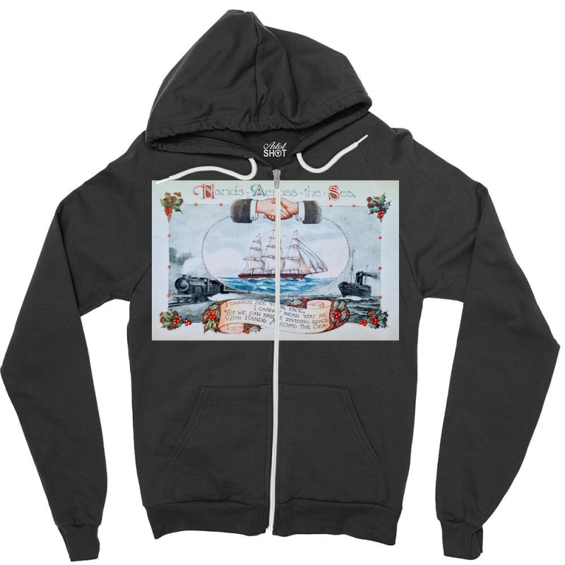 Hands Across The Sea Zipper Hoodie | Artistshot