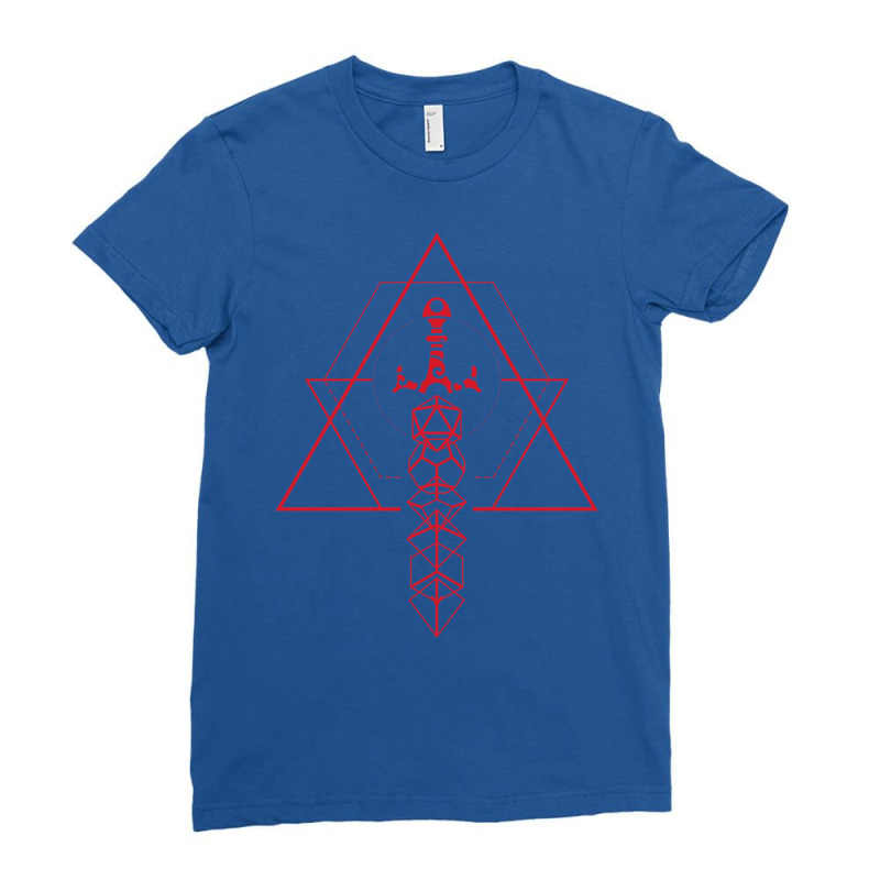 Polyhedral Dice Sword Set Geometric Symbols Ladies Fitted T-shirt | Artistshot