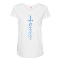 The Polyhedral Dice Collector's Blue Sword Maternity Scoop Neck T-shirt | Artistshot