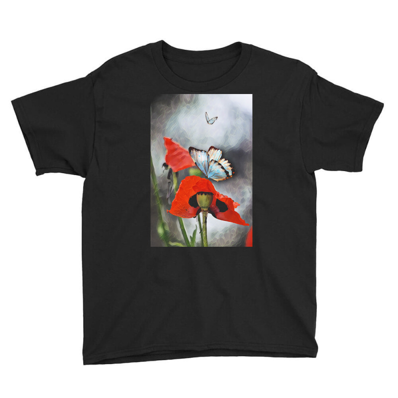 Poppies And Butterflies T  Shirt Poppies And Butterflies T  Shirt Youth Tee | Artistshot