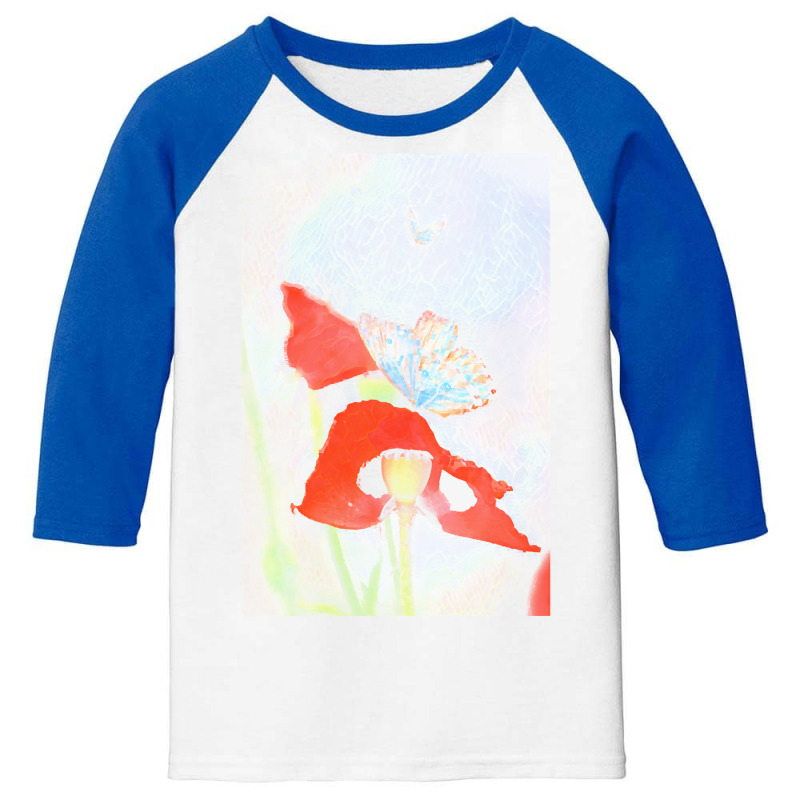 Poppies And Butterflies T  Shirt Poppies And Butterflies T  Shirt Youth 3/4 Sleeve | Artistshot