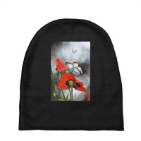 Poppies And Butterflies T  Shirt Poppies And Butterflies T  Shirt Baby Beanies | Artistshot