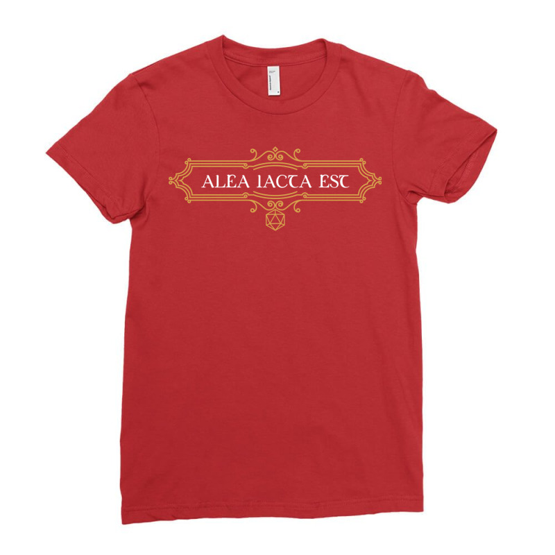 Alea Iacta Est Dice D20 Tabletop Rpg Addict Ladies Fitted T-Shirt by bataakamowd | Artistshot