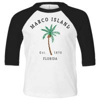 Womens Marco Island Florida Colorful Palm Tree Ret Toddler 3/4 Sleeve Tee | Artistshot