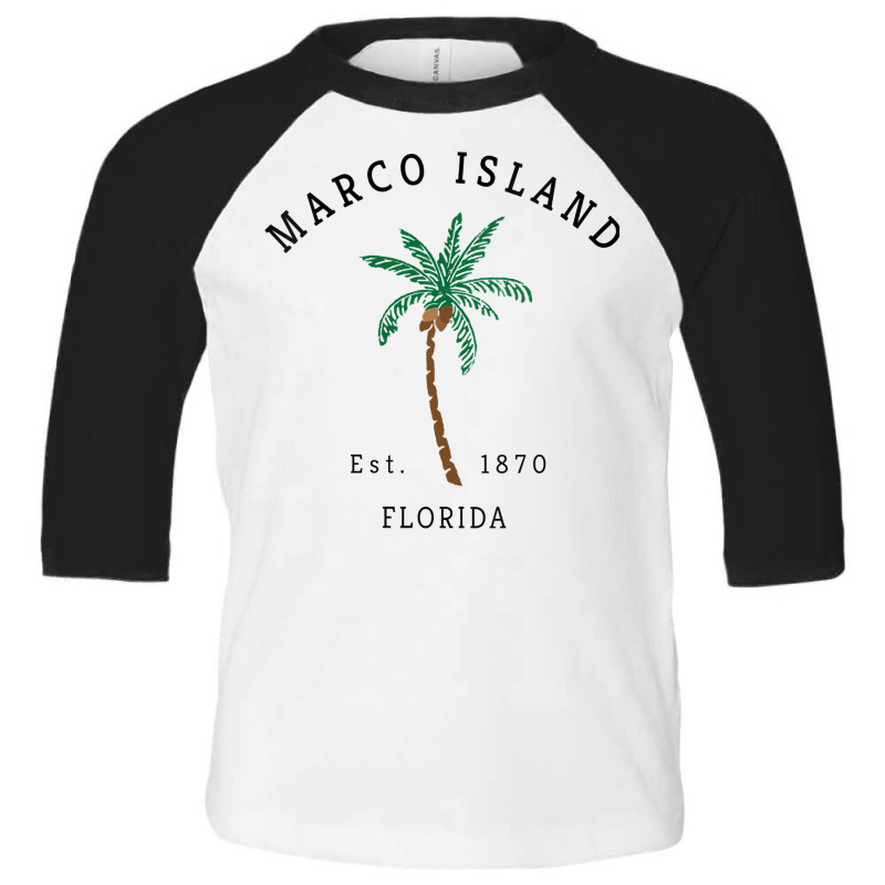 Womens Marco Island Florida Colorful Palm Tree Ret Toddler 3/4 Sleeve Tee by validokel | Artistshot