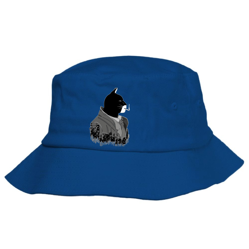 Blacksad Night City Black And White Noire Bucket Hat by melleklaxdalw | Artistshot