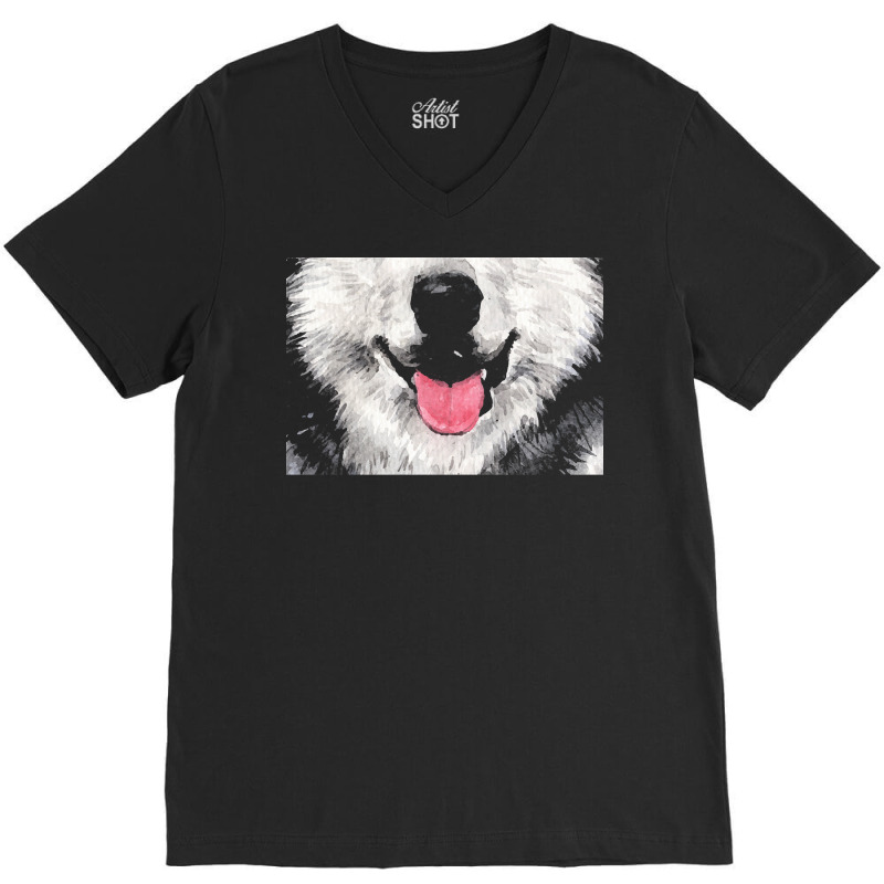 Husky T  Shirtfunny Siberian Husky Lover Face Mask Cute Husky Dog Mout V-Neck Tee by misael23496 | Artistshot