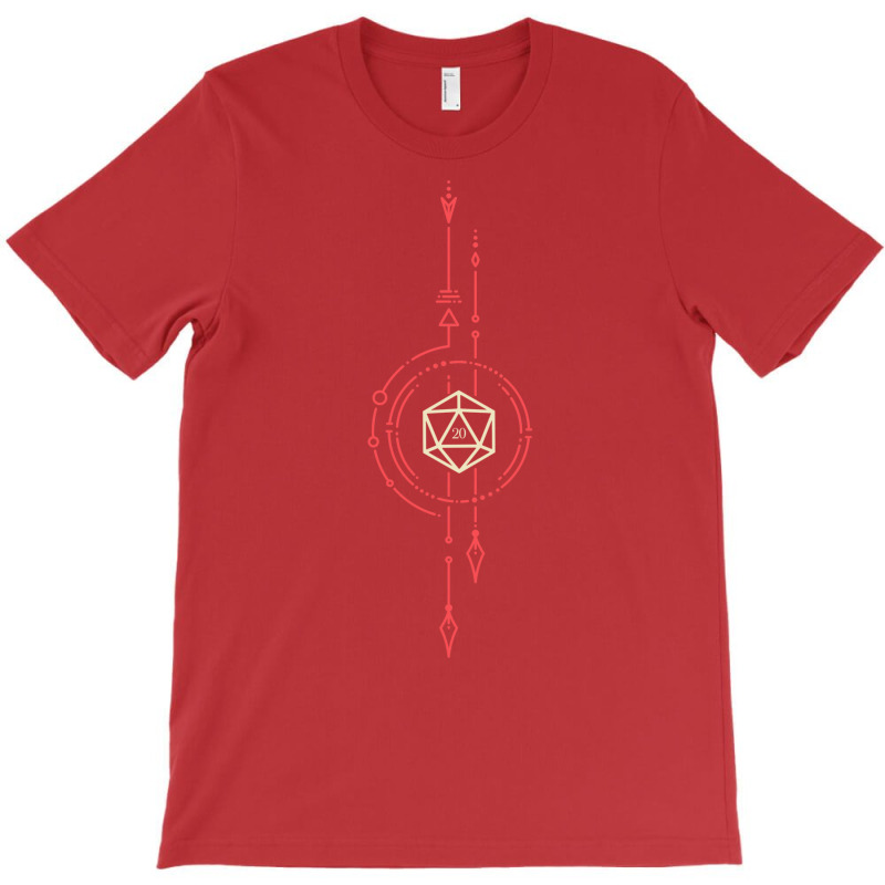 Minimalist Red Polyhedral D20 Dice Arrow Subtle T-shirt | Artistshot