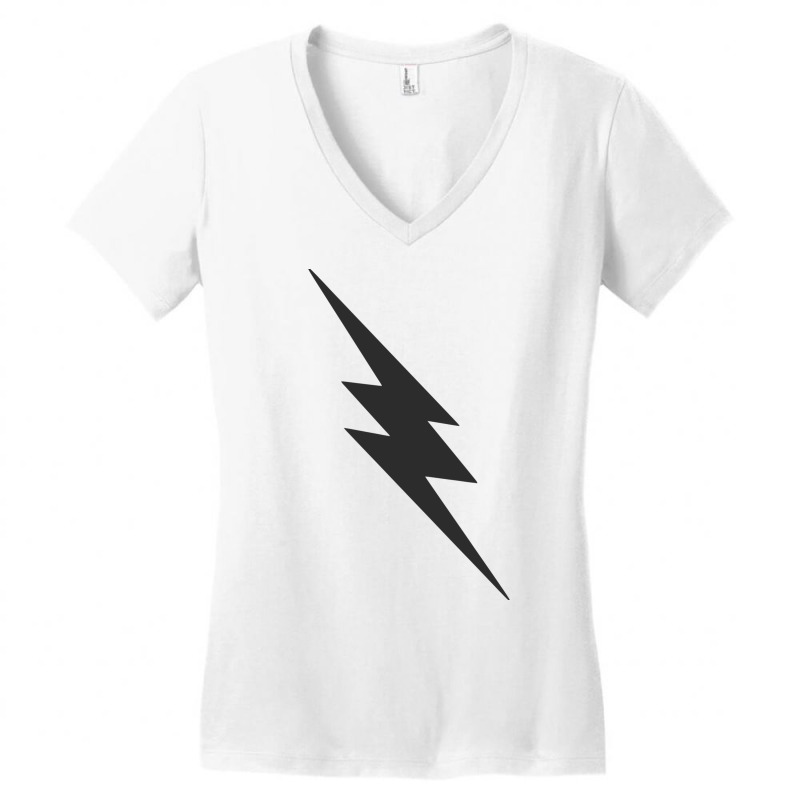 Dark Lightning Bolt Women's V-Neck T-Shirt by melleklaxdalw | Artistshot