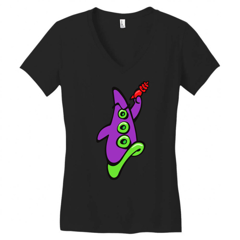 Maniac Mansion   Day Of The Tentacle Fan Art Women's V-Neck T-Shirt by bauddesiw | Artistshot