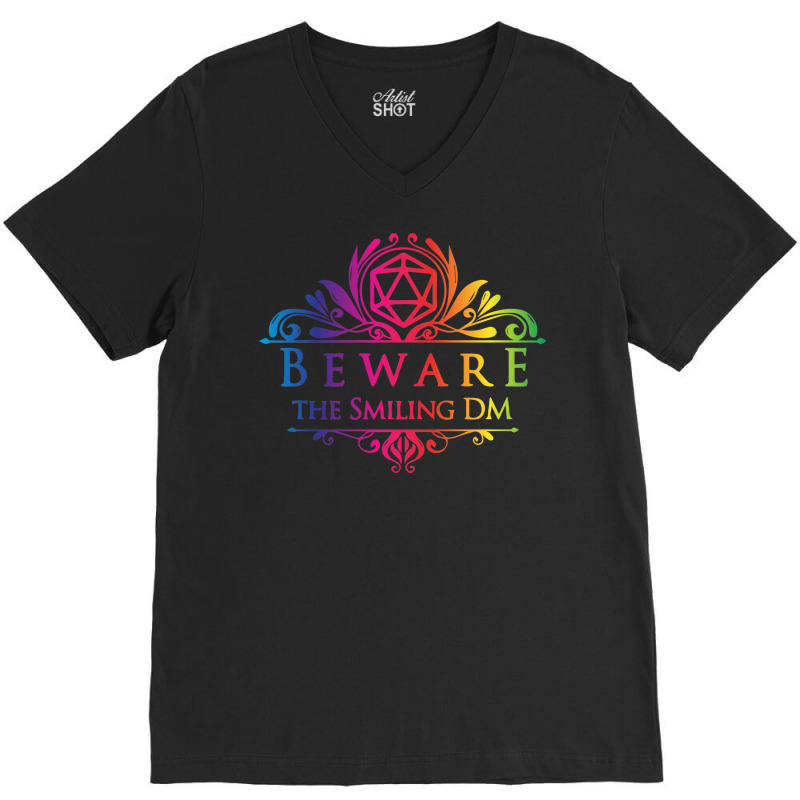 Rainbow Beware The Smiling Dm  When The Dm Smiles V-neck Tee | Artistshot