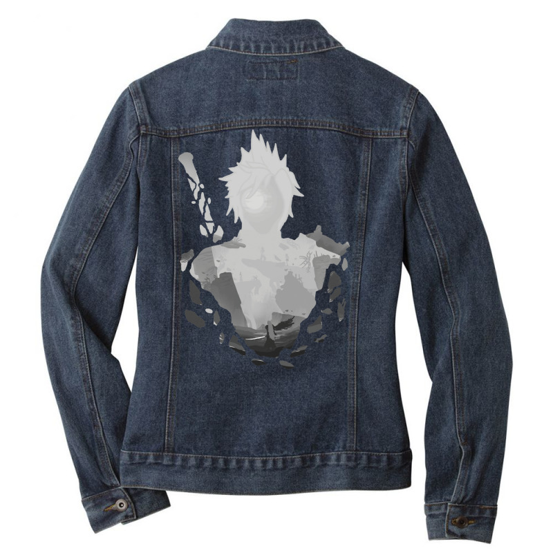 Destiny's Crossroads Grey V. Final Fantasy 7 Ladies Denim Jacket by hroubyrant1 | Artistshot