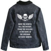 Let None Survive Wargaming Miniature Painter Unisex Sherpa-lined Denim Jacket | Artistshot