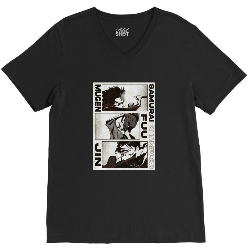 Samurai Champloo Half Tone V-Neck Tee by nancycostas | Artistshot