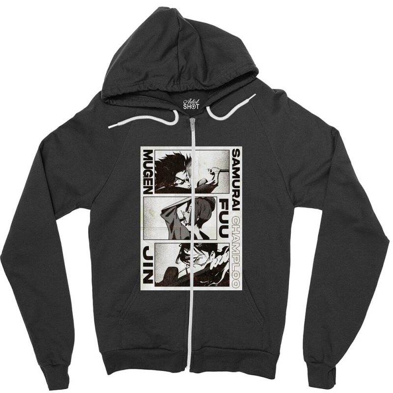 Samurai Champloo Half Tone Zipper Hoodie by nancycostas | Artistshot