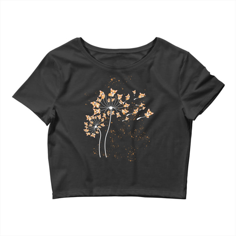 Cute Corgi Flower Dandelion Dog Lovers Corgi Tee W Crop Top by arainro | Artistshot