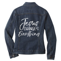 Christian Salvation Baptism Gift Jesus Changes Eve Ladies Denim Jacket | Artistshot