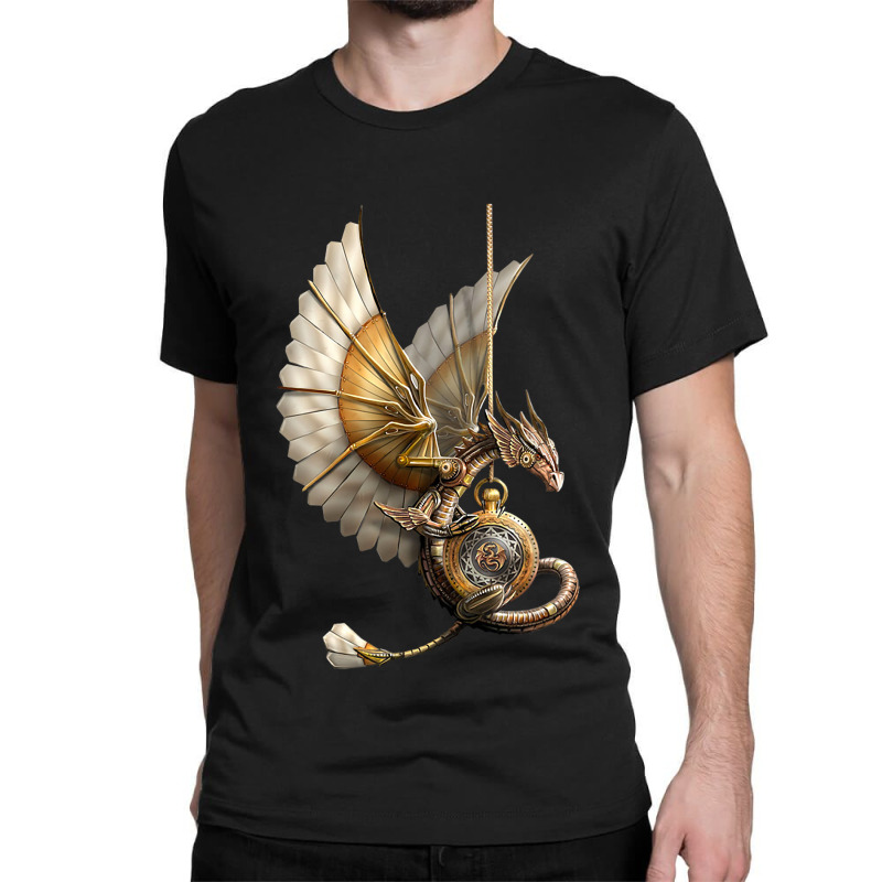 Steampunk Dragon On Watch Gift Vintage Classic T-shirt by spreesgomez | Artistshot