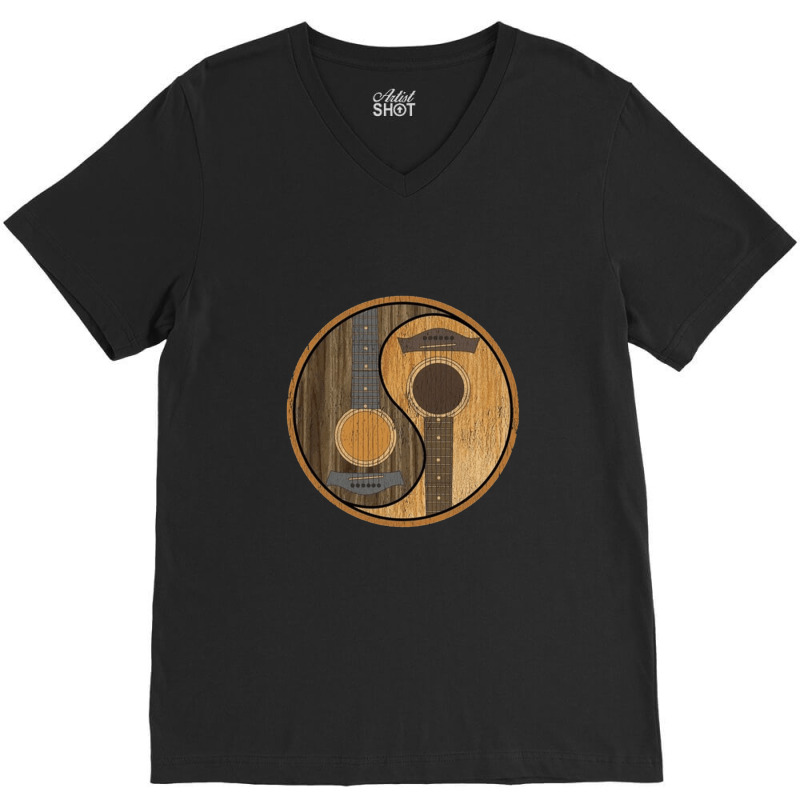 Guitar Yin Yang V-neck Tee | Artistshot