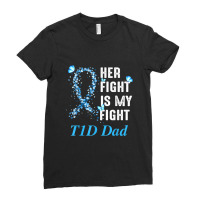 Mens Her Fight Is My Fight T1d Dad Type 1 Diabetes Ladies Fitted T-shirt | Artistshot