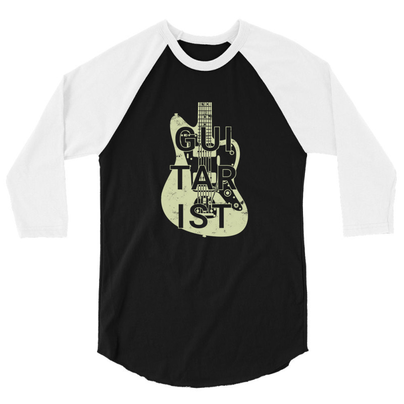 Guitarist Electric Guitar Body Cream Color 3/4 Sleeve Shirt | Artistshot