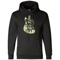 Guitarist Electric Guitar Body Cream Color Champion Hoodie | Artistshot