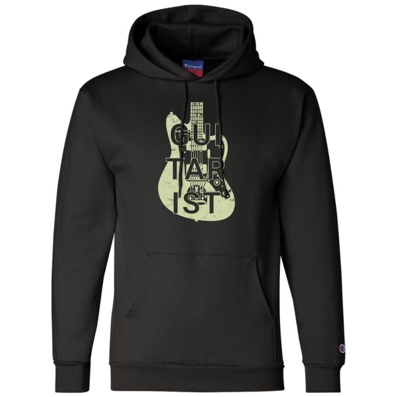 Guitarist Electric Guitar Body Cream Color Champion Hoodie | Artistshot