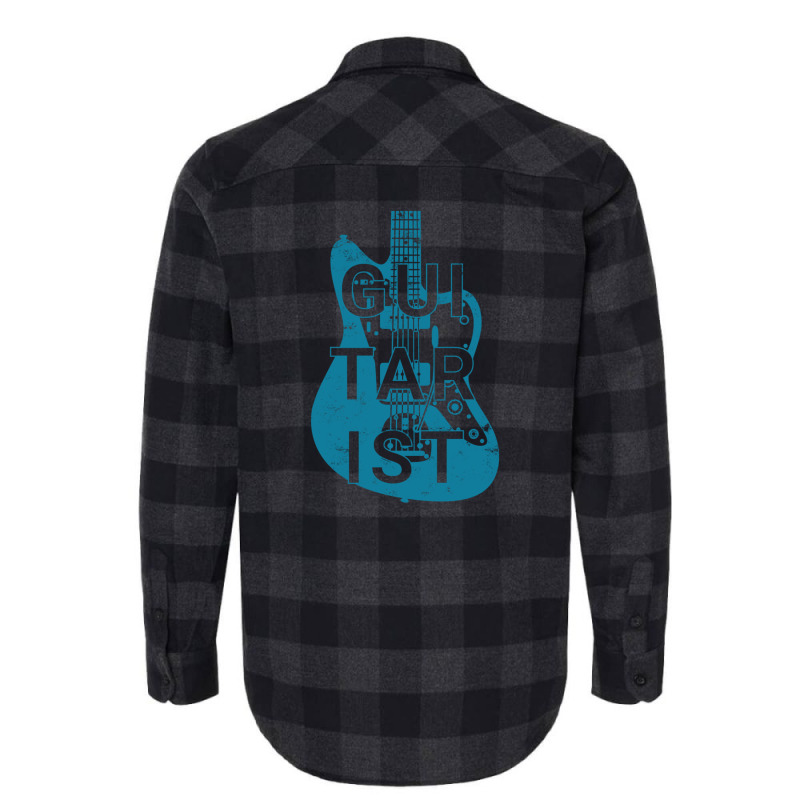 Guitarist Electric Guitar Body Teal Color Flannel Shirt | Artistshot