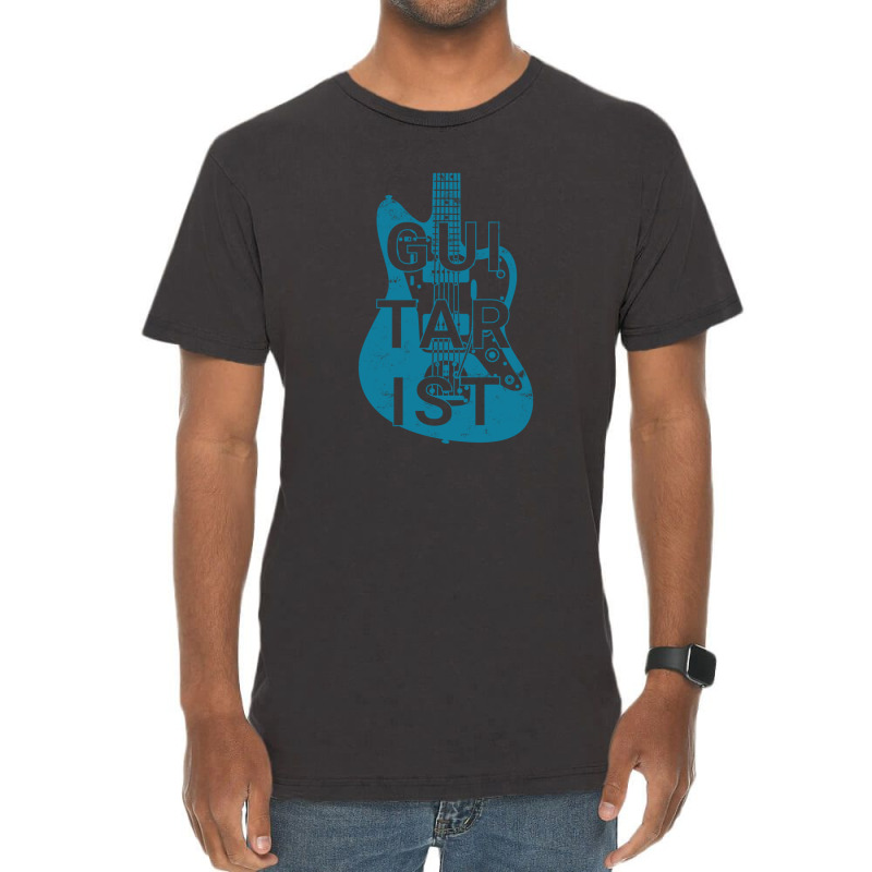 Guitarist Electric Guitar Body Teal Color Vintage T-shirt | Artistshot