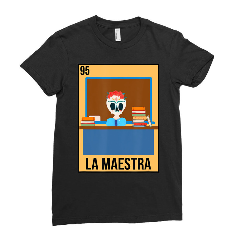 La Maestra Floral Skull Spanish Latina Bilingual T Ladies Fitted T-Shirt by dong | Artistshot