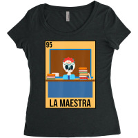 La Maestra Floral Skull Spanish Latina Bilingual T Women's Triblend Scoop T-shirt | Artistshot