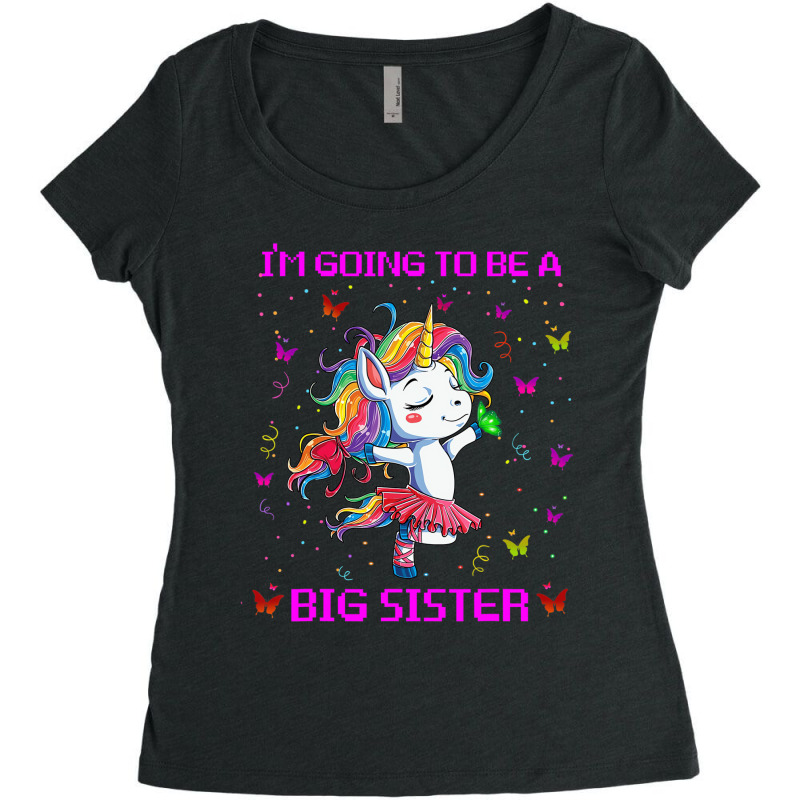 I'm Going To Be A Big Sister 2021 Unicorn T Shirt Women's Triblend Scoop T-shirt by bettincam | Artistshot