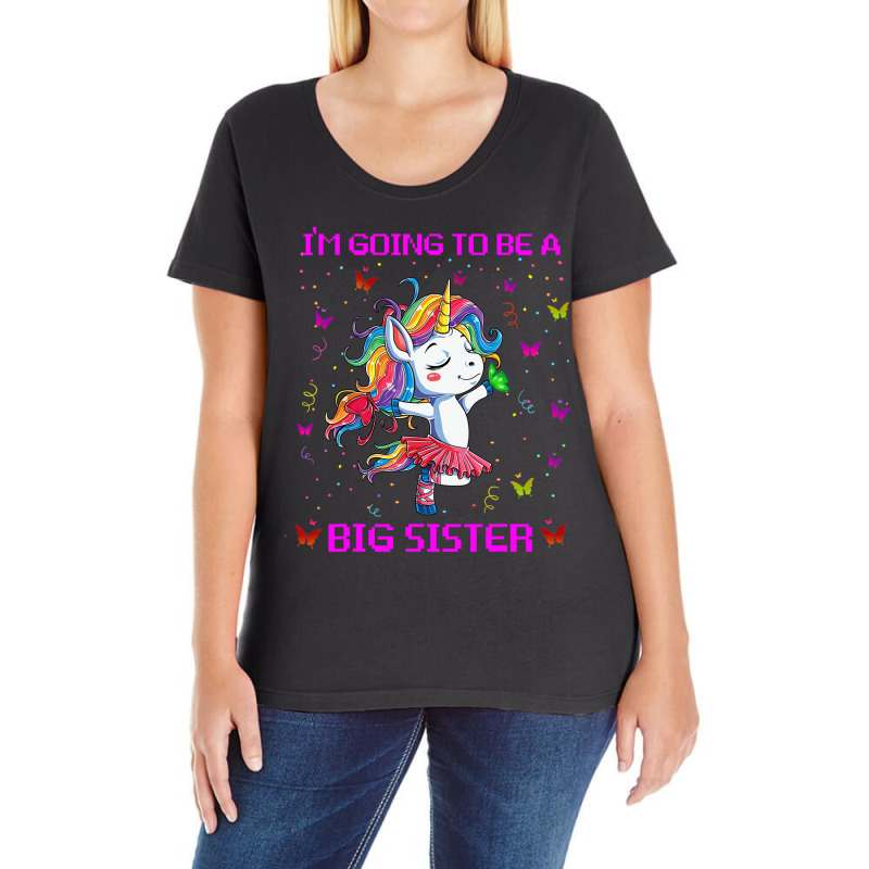 I'm Going To Be A Big Sister 2021 Unicorn T Shirt Ladies Curvy T-Shirt by bettincam | Artistshot