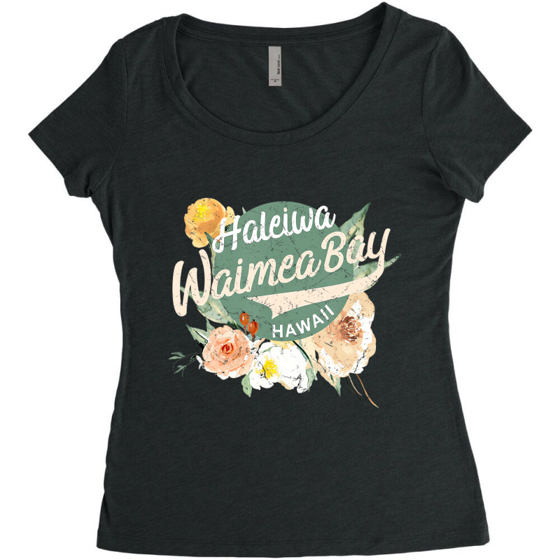 Hawaii Waimea Bay Oahu North Shore Hawaiian T Shir Women's Triblend Scoop T-shirt by galloywa | Artistshot