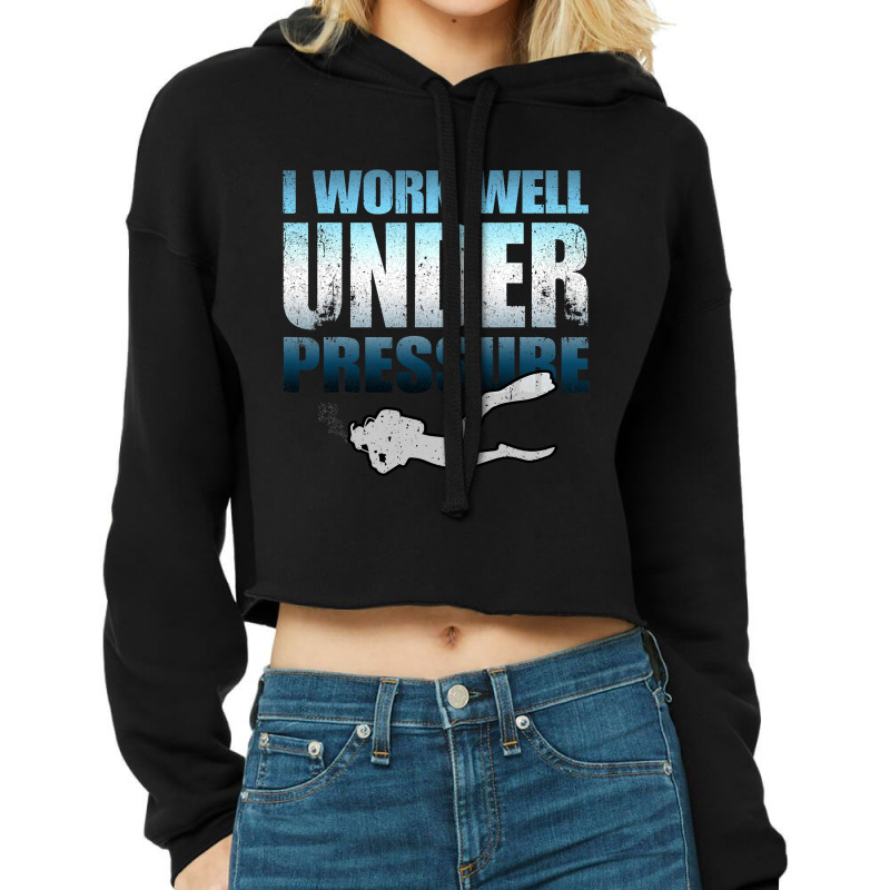 I Work Well Under Water Scuba Diving Cropped Hoodie by JESSICASIMONSEN | Artistshot