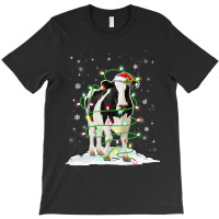 Cow Reindeer Hat Santa Christmas Lights Funny Cow  T-shirt | Artistshot