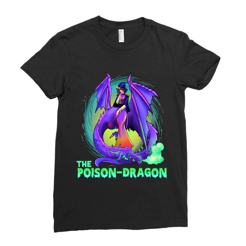 Funny Anime Dragon Mythical Creature Anime Ladies Fitted T-Shirt by spreesgomez | Artistshot