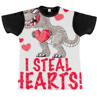 I Steal Hearts Trex Dino Boys Valentines Day Dinos Graphic T-shirt | Artistshot